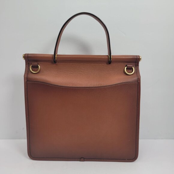 Coach Restored Willis Top Handle Women's Brass 1941 Glove Tanned Saddle Bag - Picture 2 of 11